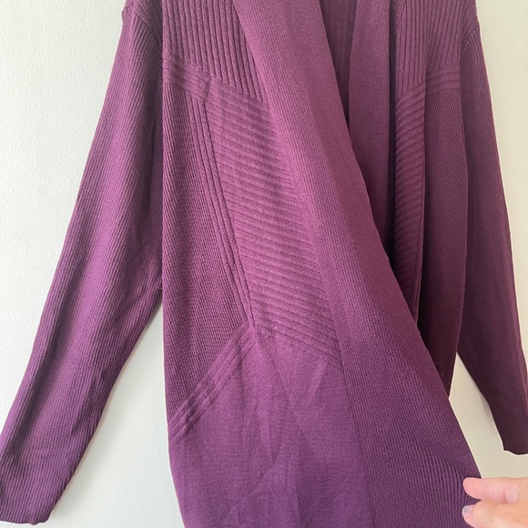 Retrology Sz 3XL Purple Stretch Open Cardigan Sweater Long Sleeves - Picture 3 of 7
